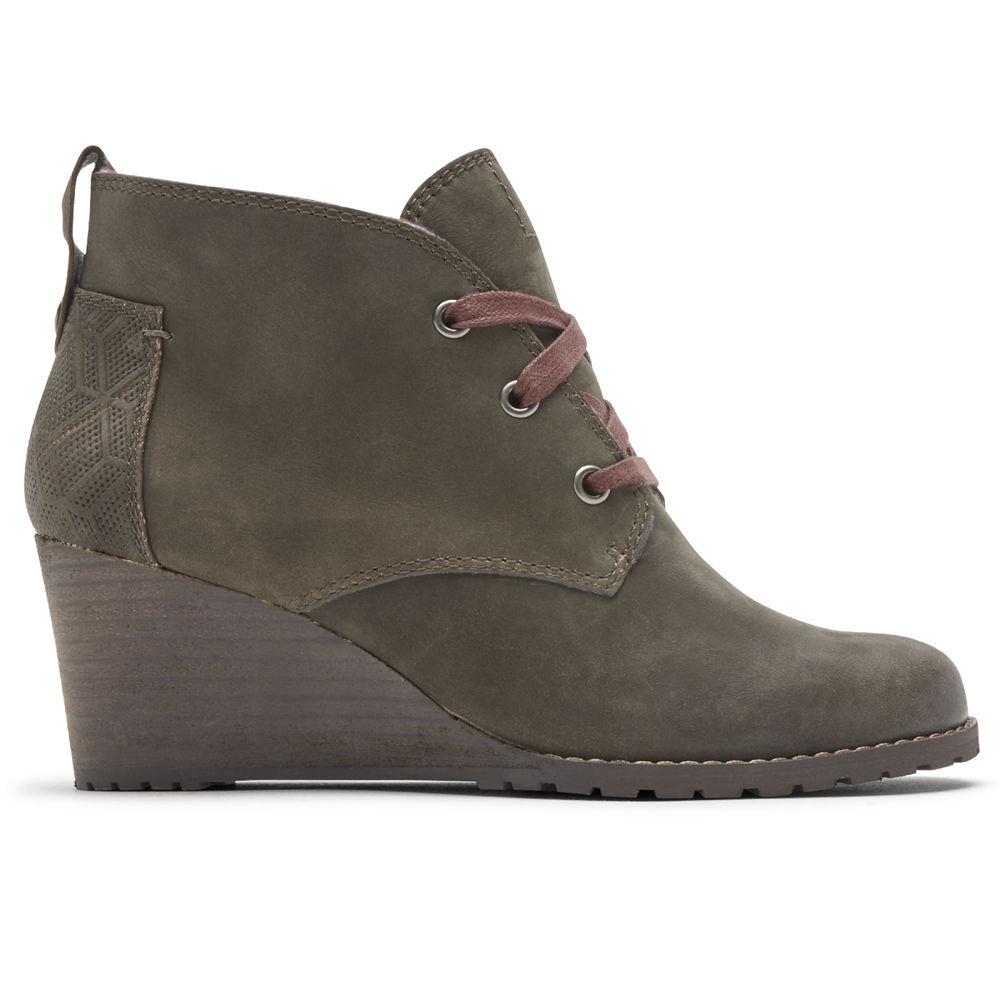 Botas Rockport Mulher Verde Oliva - Cobb Hill Lucinda Chukka - 39275TZFG